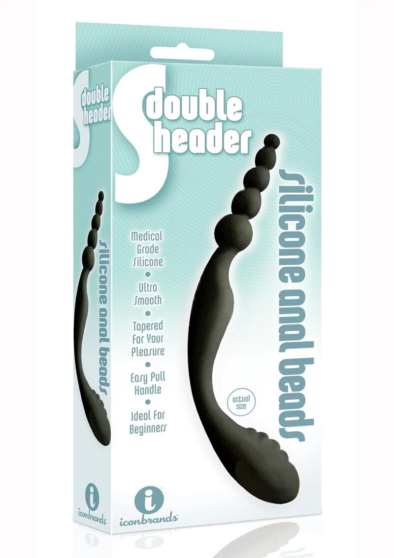 The 9's - S-Double Header Double Ended Silicone Anal Beads - Image 2