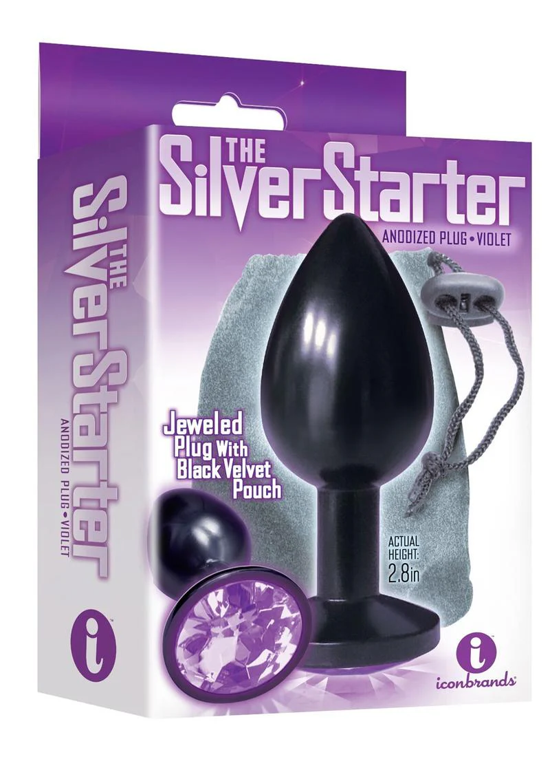 The 9's - The Silver Starter Bejeweled Annodized Stainless Steel Plug - Image 6