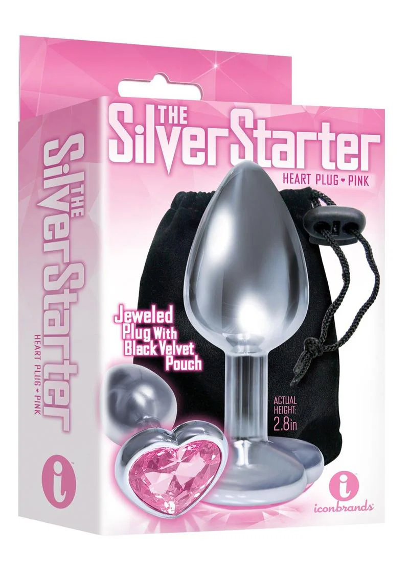 The 9's - The Silver Starter Bejeweled Heart Stainless Steel Plug - Image 5