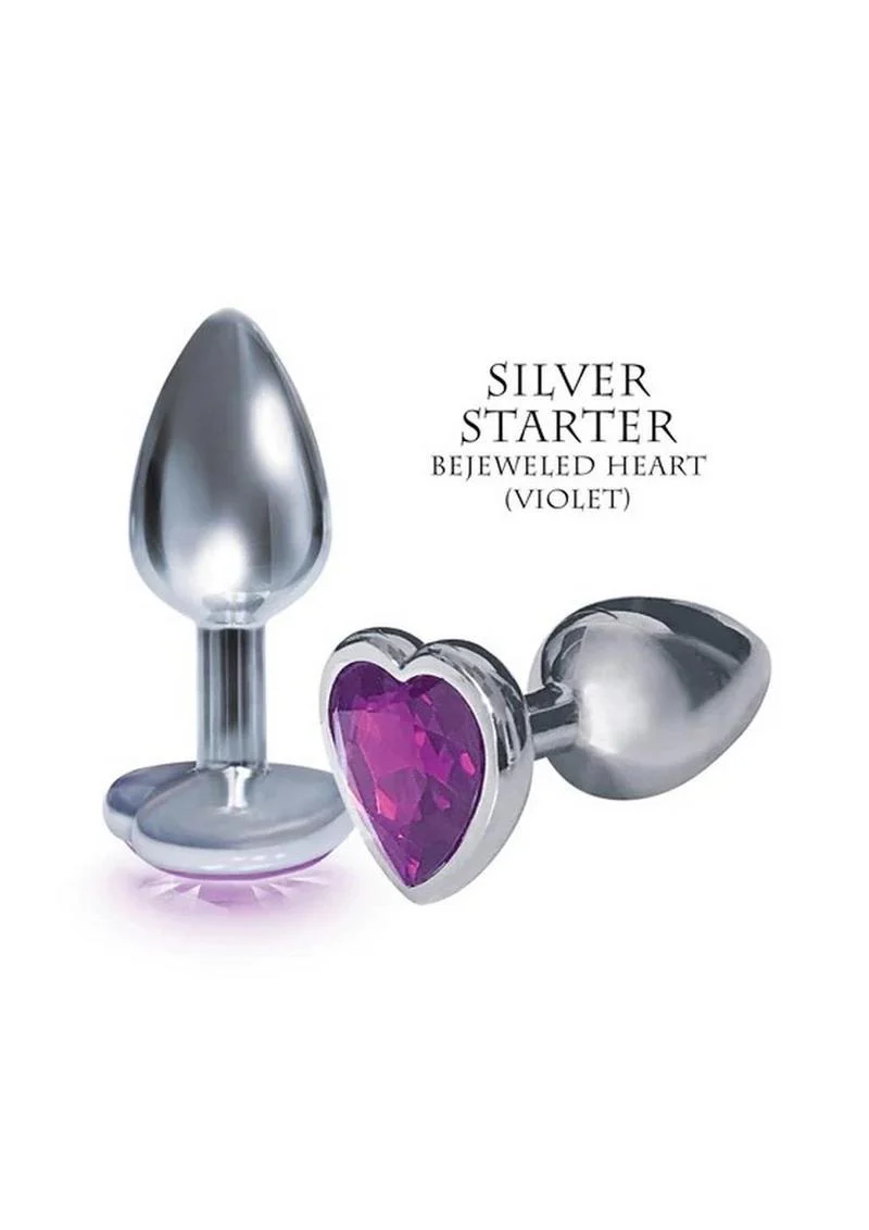 The Silver Starter Bejeweled Heart Stainless Steel Plug - Image 4
