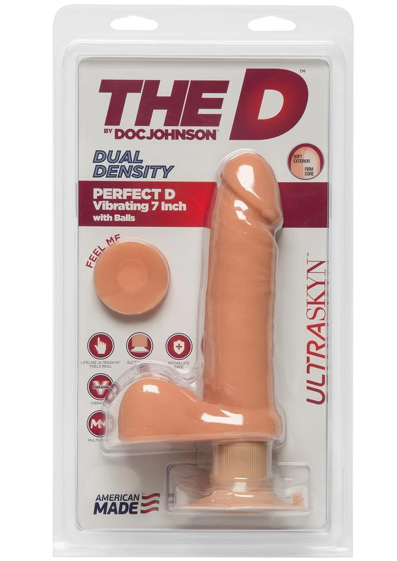The D Perfect D Ultraskyn Vibrating Dildo with Balls - Image 6