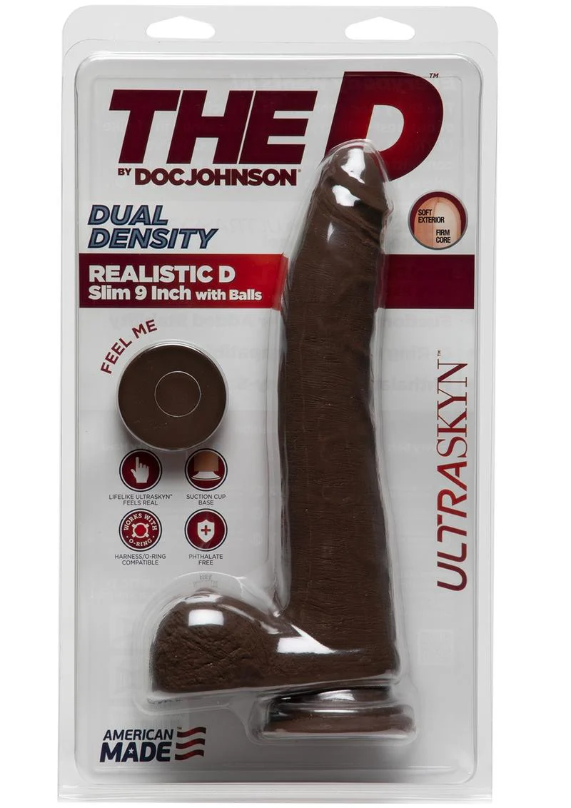 The D Realistic D Ultraskyn Slim Dildo with Balls - Image 10