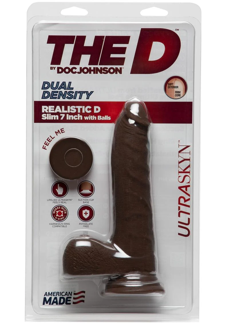 The D Realistic D Ultraskyn Slim Dildo with Balls - Image 4