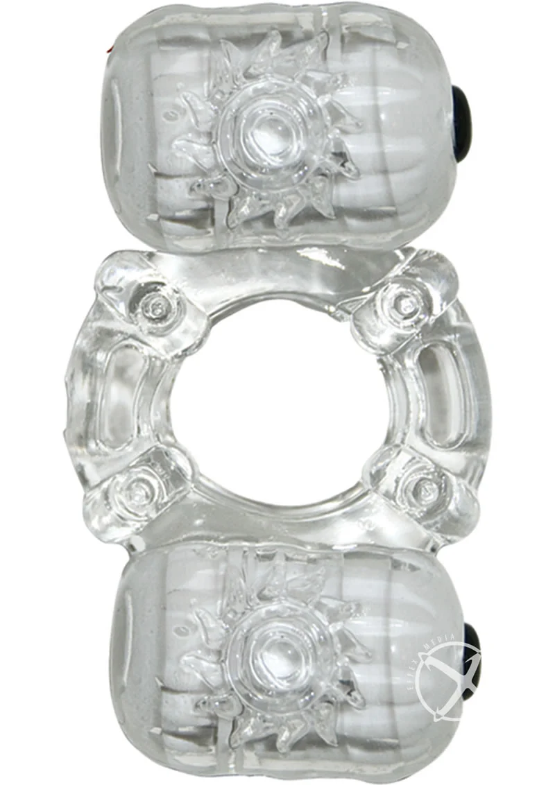 The Macho Crystal Collection Partners Pleasure Vibrating Cock Ring