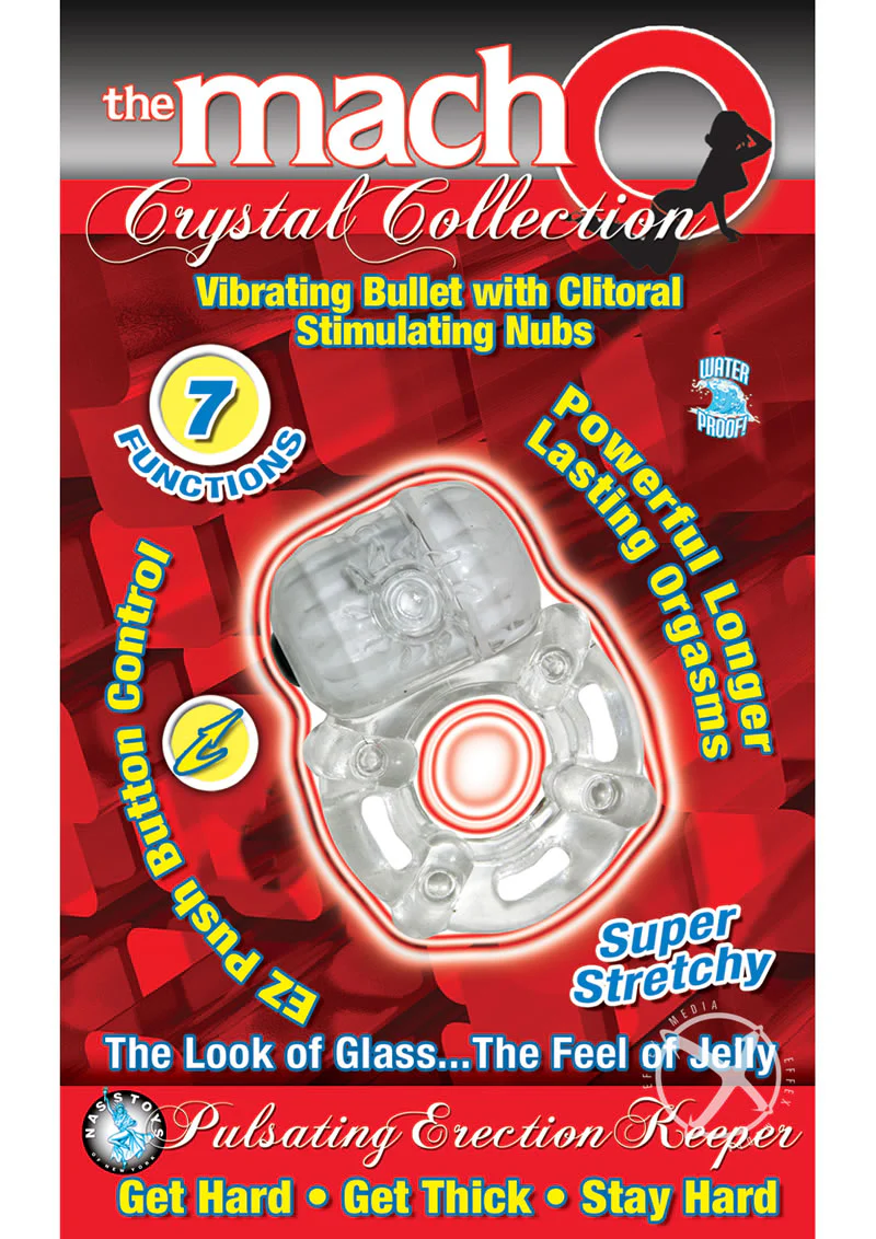 The Macho Crystal Collection Pulsating Erection Keeper Vibrating Cock Ring - Image 2
