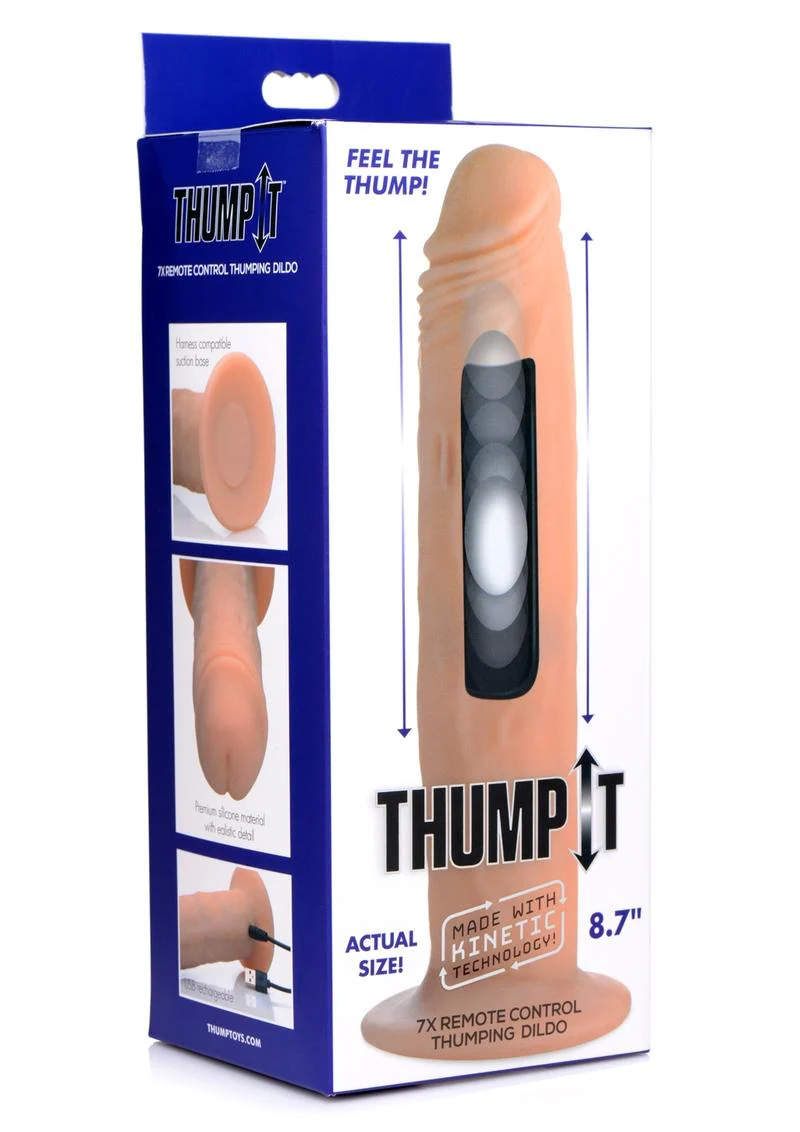 Thump It Rechargeable Silicone Thumping (Large) 8.7in Dildo with Remote Control - Image 2