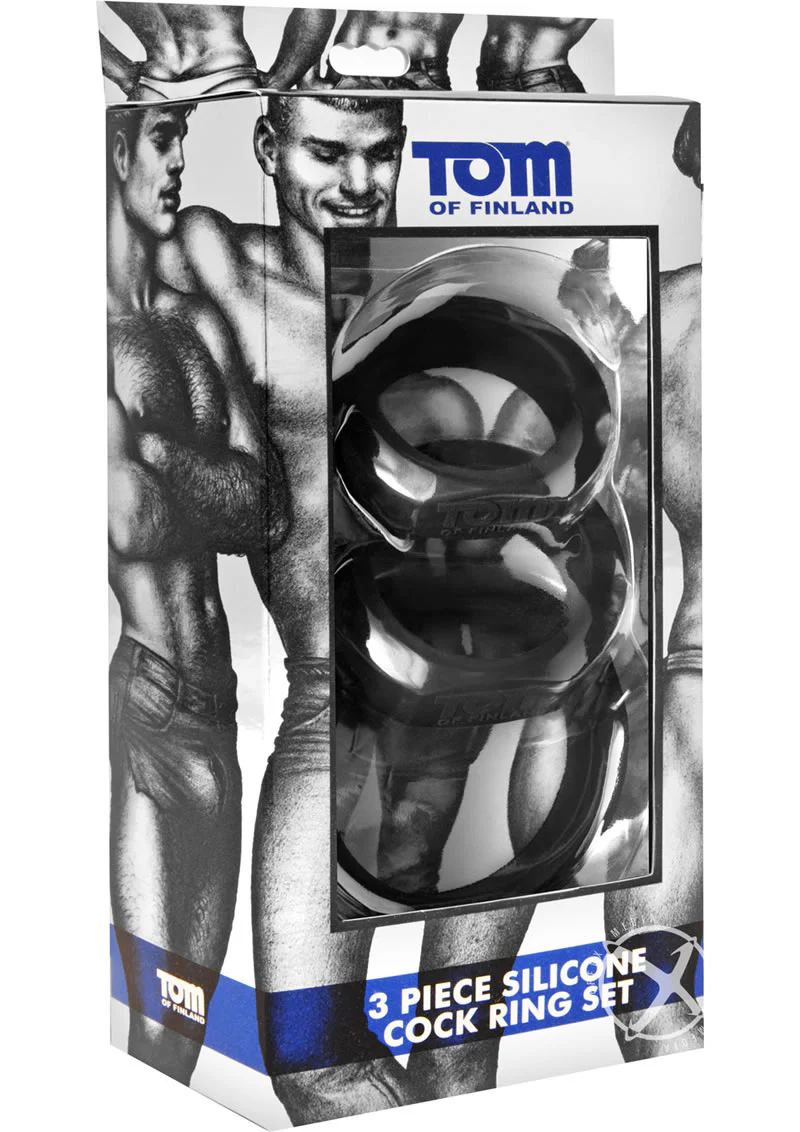 Tom Of Finland 3 Piece Silicone Cock Ring - Image 2