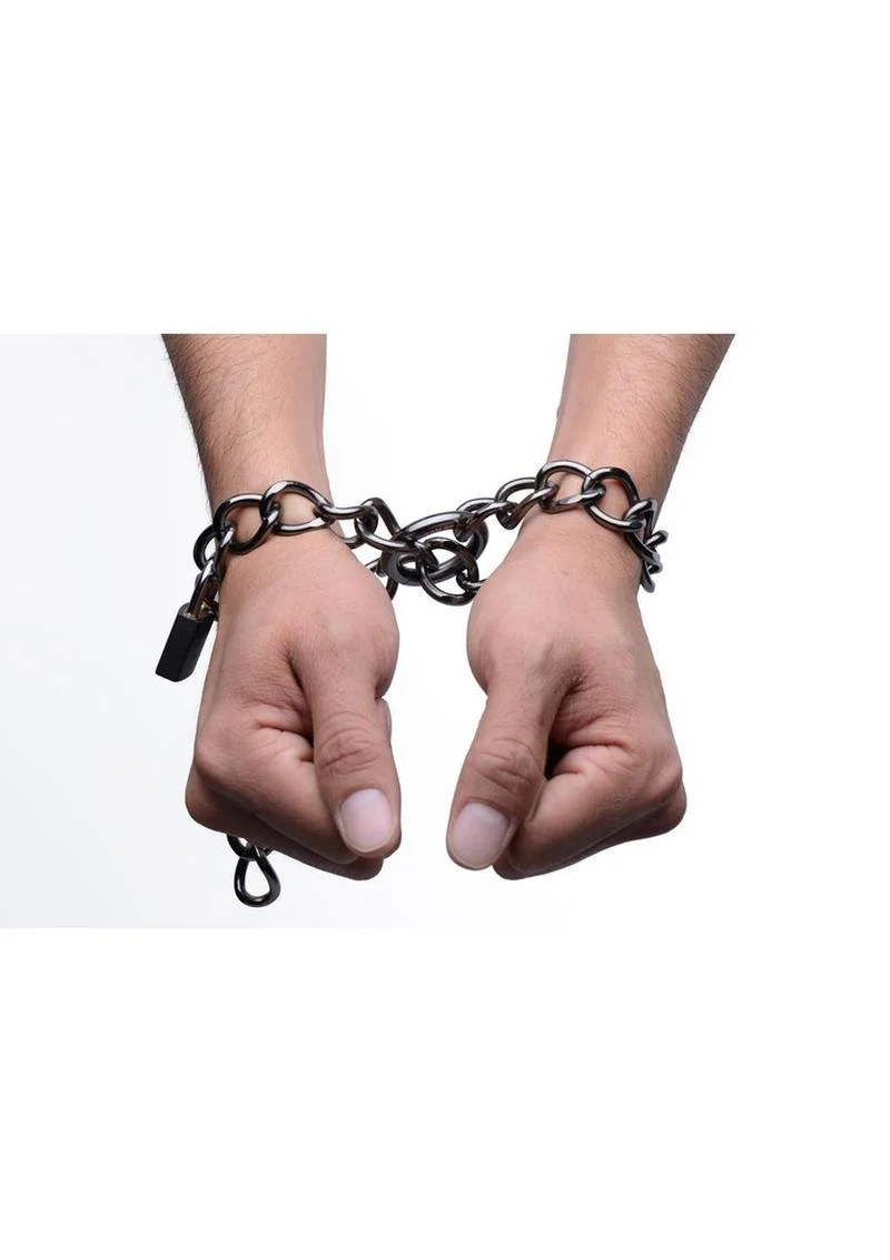 Tom Of Finland Locking Chain Cuffs - Image 4