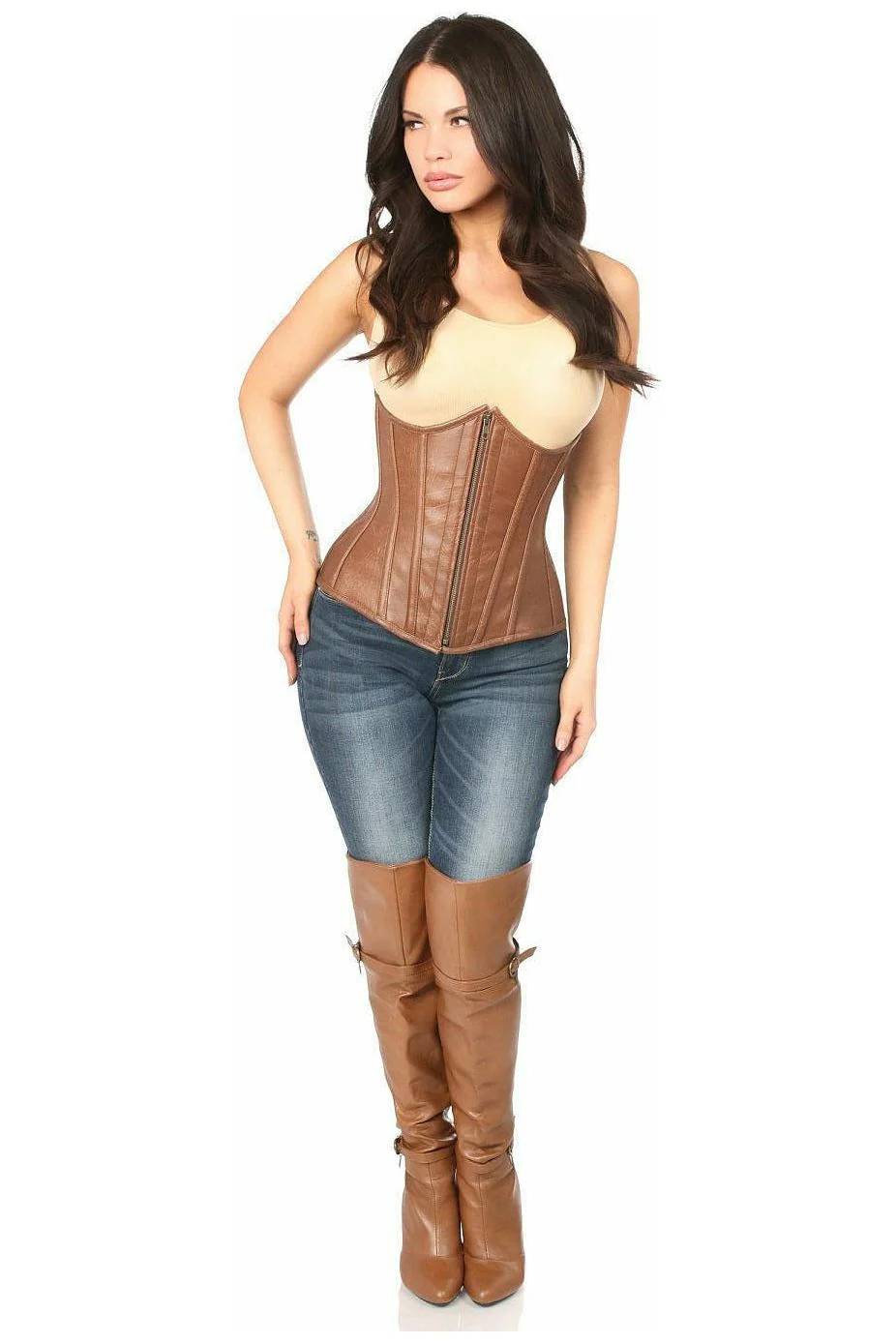 Top Drawer Faux Leather Underbust Corset - Image 3