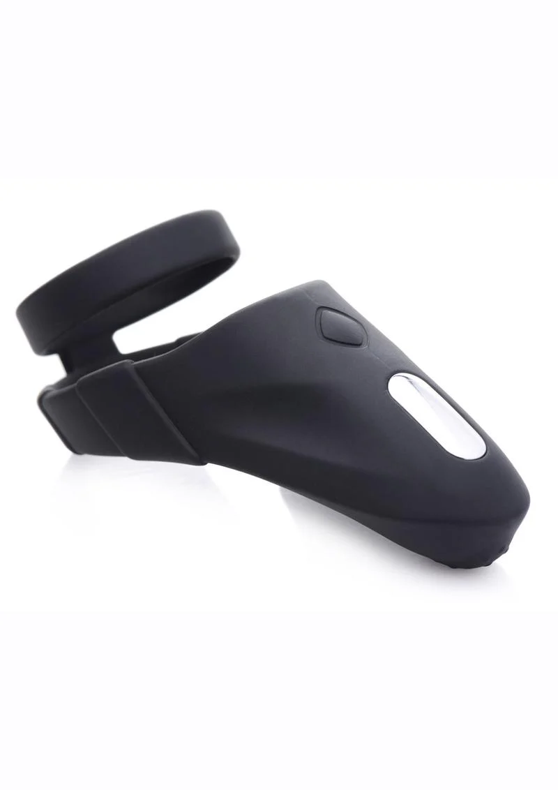Trinity Men 10x Rechargeable Silicone Cock Ring with Vibrating Taint Stimulator