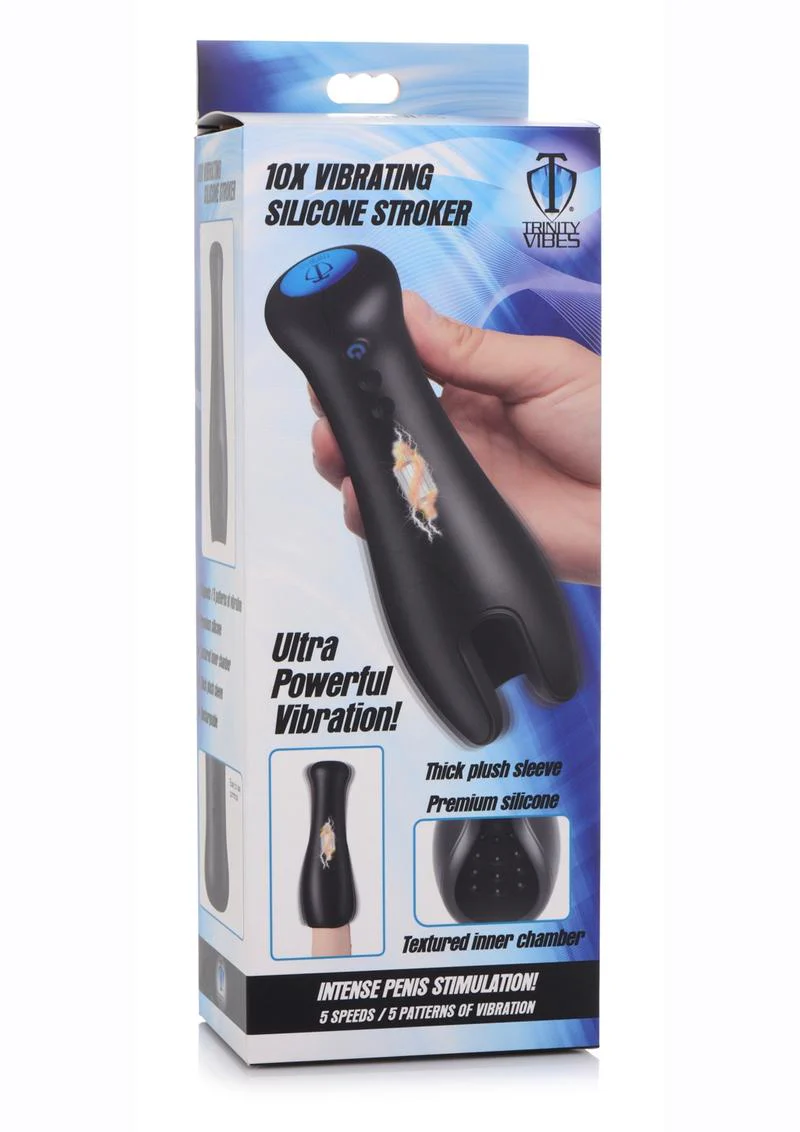 Trinity Men 10x Vibrating Silicone Rechargeable Stroker - Image 2