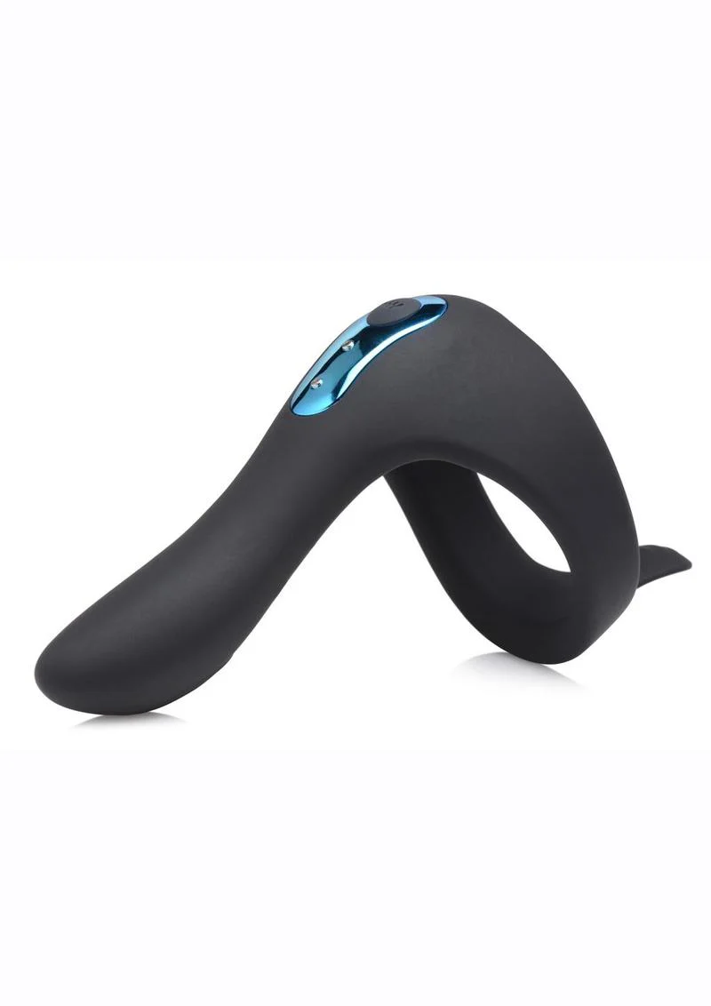 Trinity Men 7x Rechargeable Silicone Cock Ring with Taint Stimulator and Remote Control - Image 4