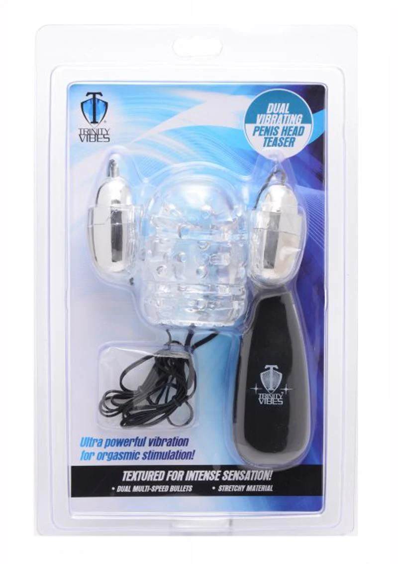 Trinity Men Dual Vibrating Penis Head Teaser with Remote Control - Image 2
