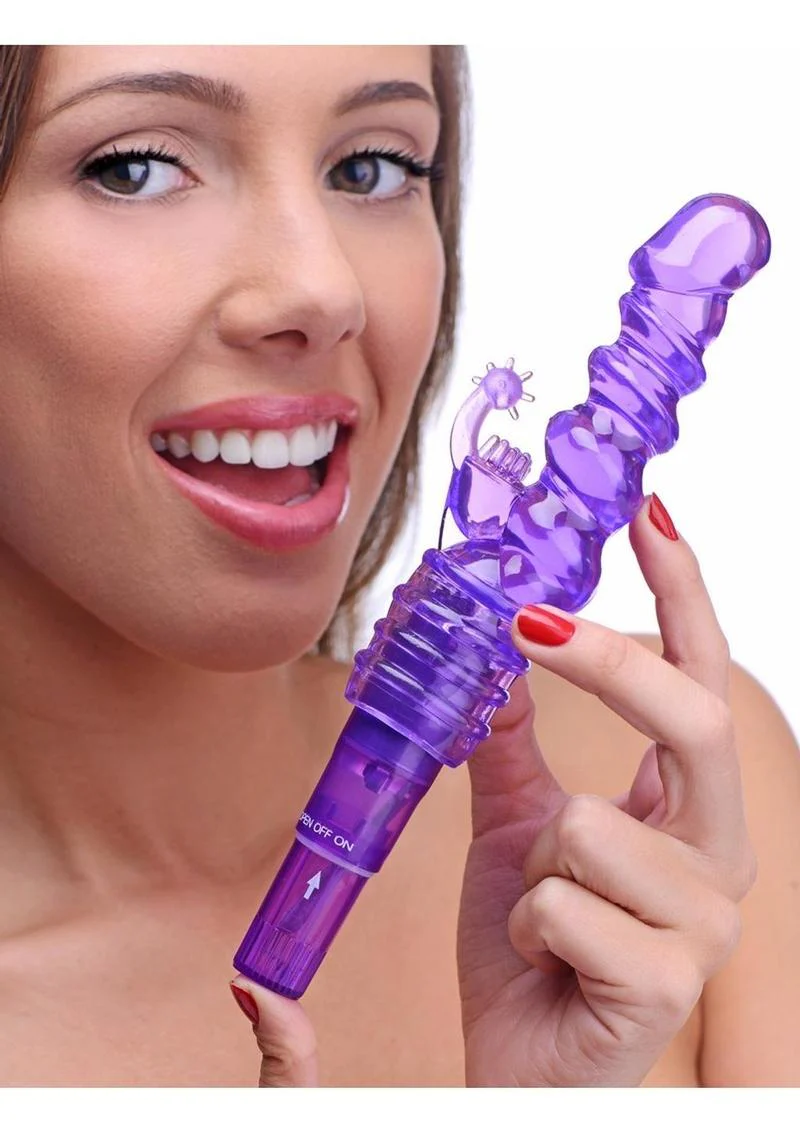 Trinity Vibes Royal Rocket Ribbed Rabbit Vibrator - Image 4