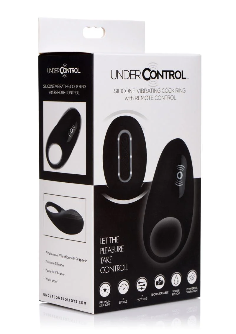 Under Control Rechargeable Silicone Vibrating Cock Ring with Remote Control - Image 2