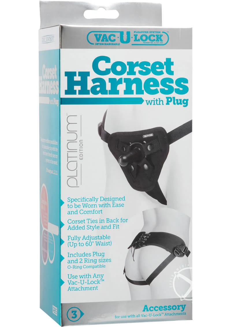 Vac-U-Lock Platinum Corset Harness with Plug - Image 2