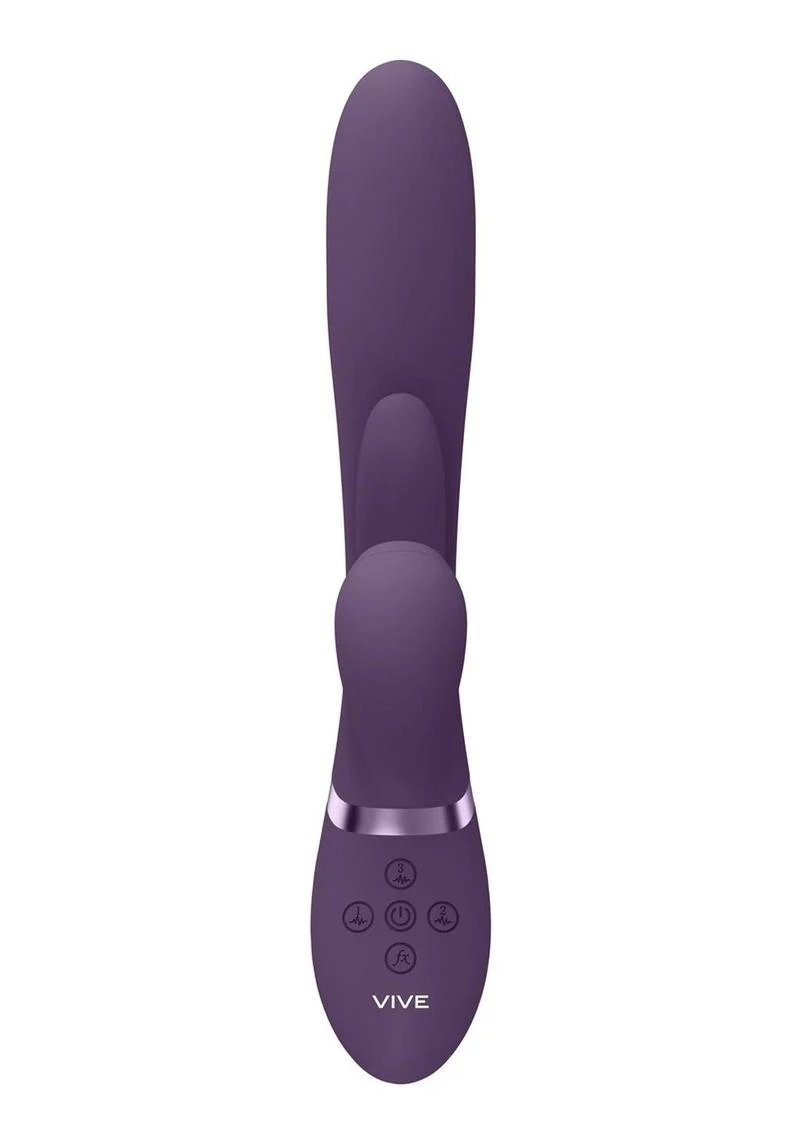 Vive Ena Rechargeable Silicone Triple Motor Thrusting G-Spot with Flapper and Air Wave Clit Stimulation Vibrator - Image 3