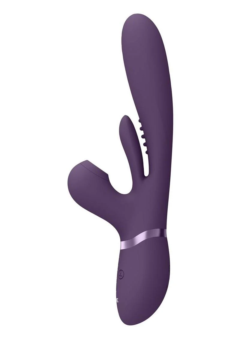 Vive Ena Rechargeable Silicone Triple Motor Thrusting G-Spot with Flapper and Air Wave Clit Stimulation Vibrator - Image 4