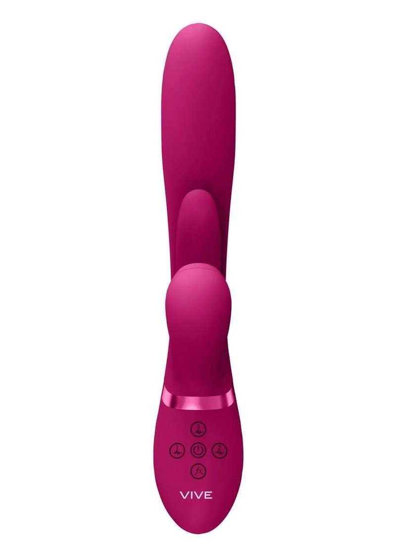 Vive Ena Rechargeable Silicone Triple Motor Thrusting G-Spot with Flapper and Air Wave Clit Stimulation Vibrator - Image 7