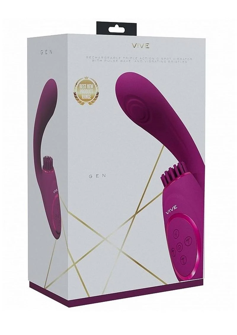 Vive Gen Rechargeable Silicone Triple Motor G-Spot Vibrator with Pulse Wave - Image 6