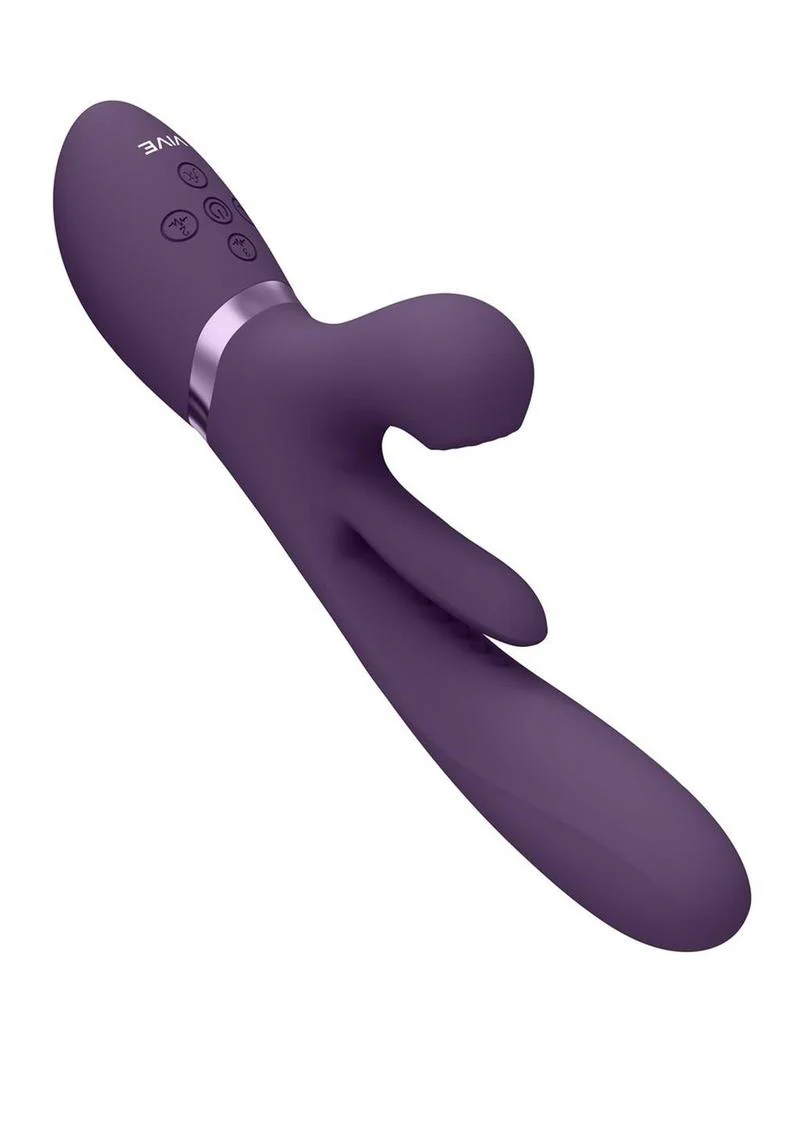 Vive Kura Rechargeable Silicone Triple Motor Thrusting G-Spot with Flapper and Air Wave Clit Stimulation Vibrator - Image 3
