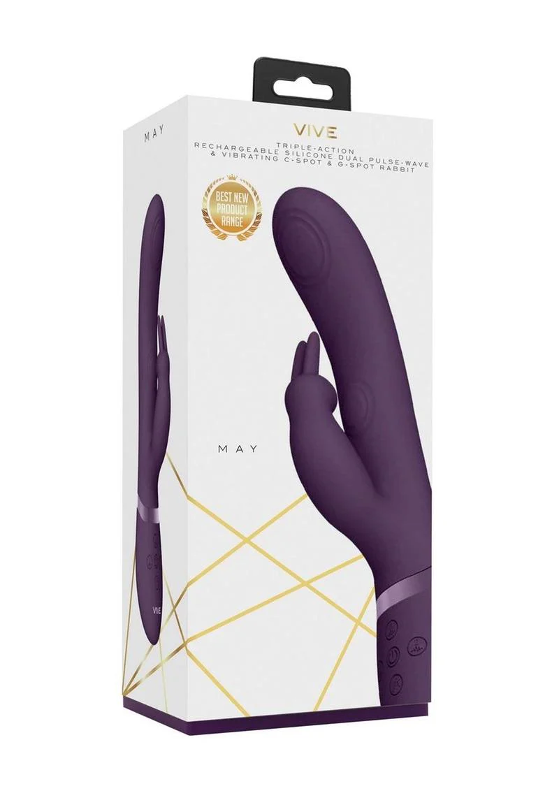 Vive May Dual Pulse-Wave and Vibrating C-Spot and G-Spot Rechargeable Silicone Rabbit - Image 6