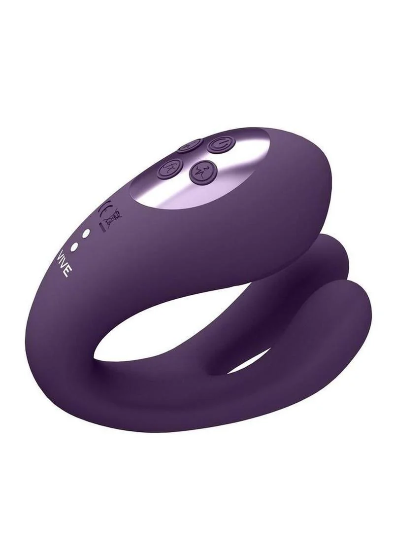 Vive Yoko Rechargeable Silicone Tripe Motor Dual Prongs with Clitoral Pulse Wave Vibrator - Image 4