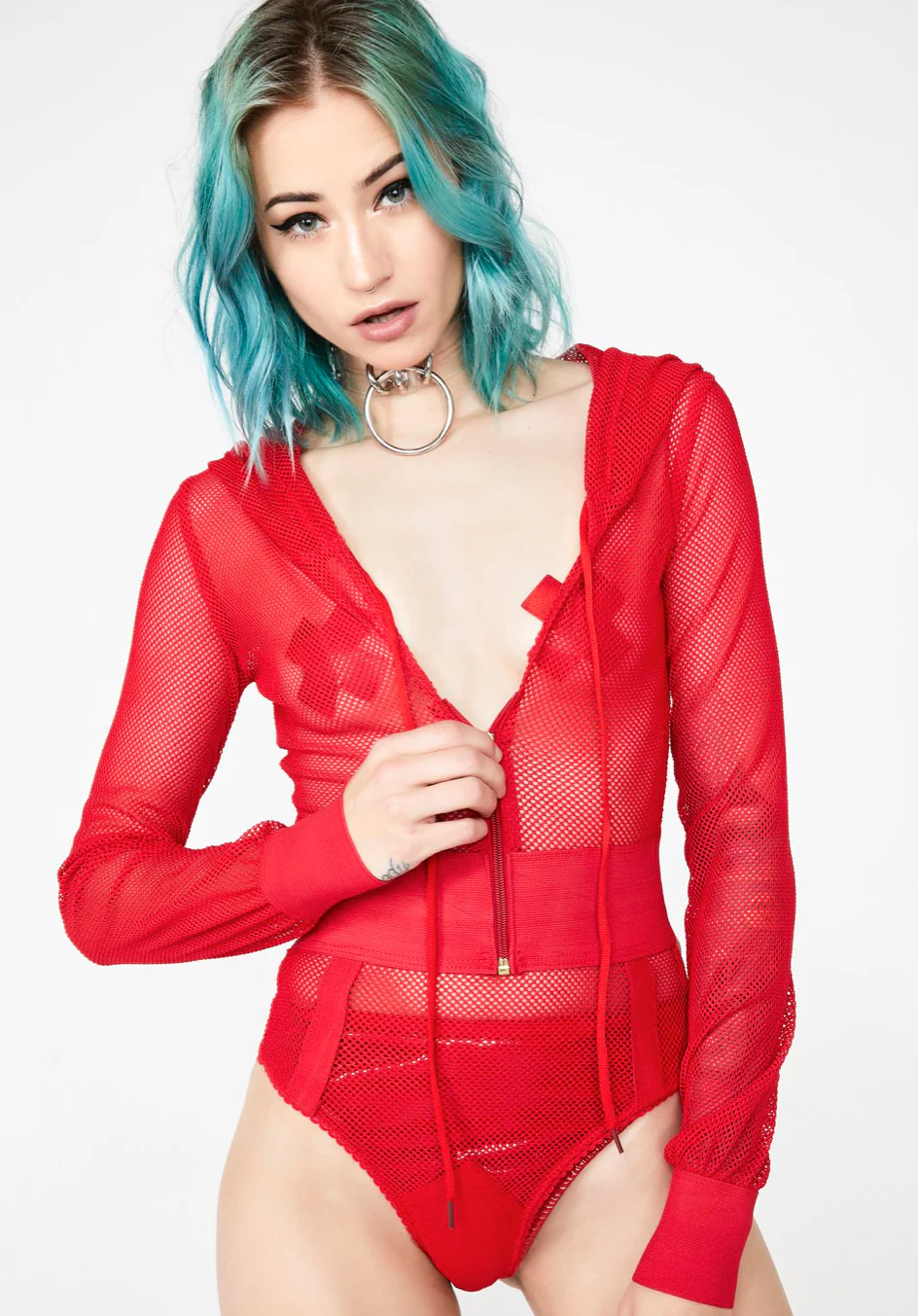 Vixen Red Wet Vinyl Nipztix X Factor Nipple Cover Pasties - Image 3