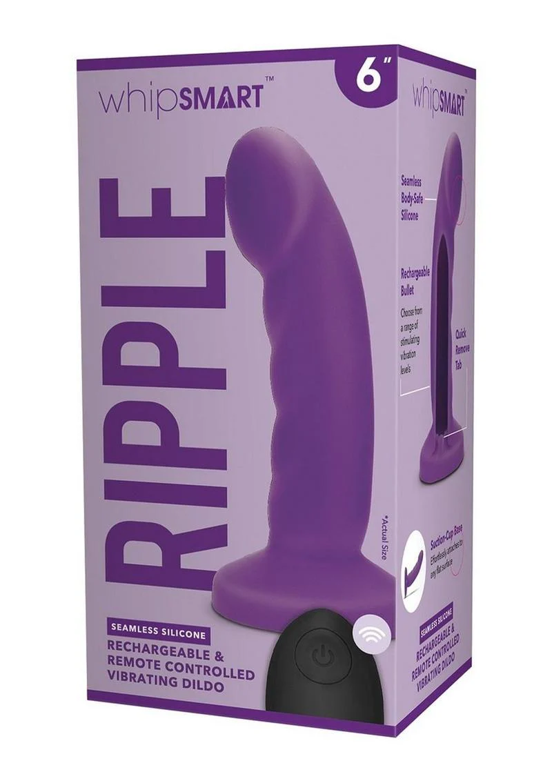 WhipSmart Curved Ripple Remote Control Silicone Rechargeable G-Spot/P-Spot Dildo - Image 2