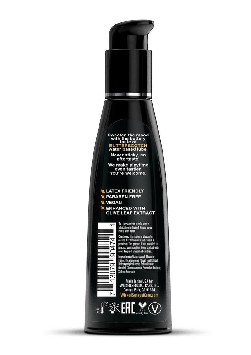 Wicked Aqua Water Based Flavored Lubricant Butterscotch - Image 4