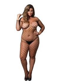 Wide Fishnet Bodystocking Plus Size - Image 3
