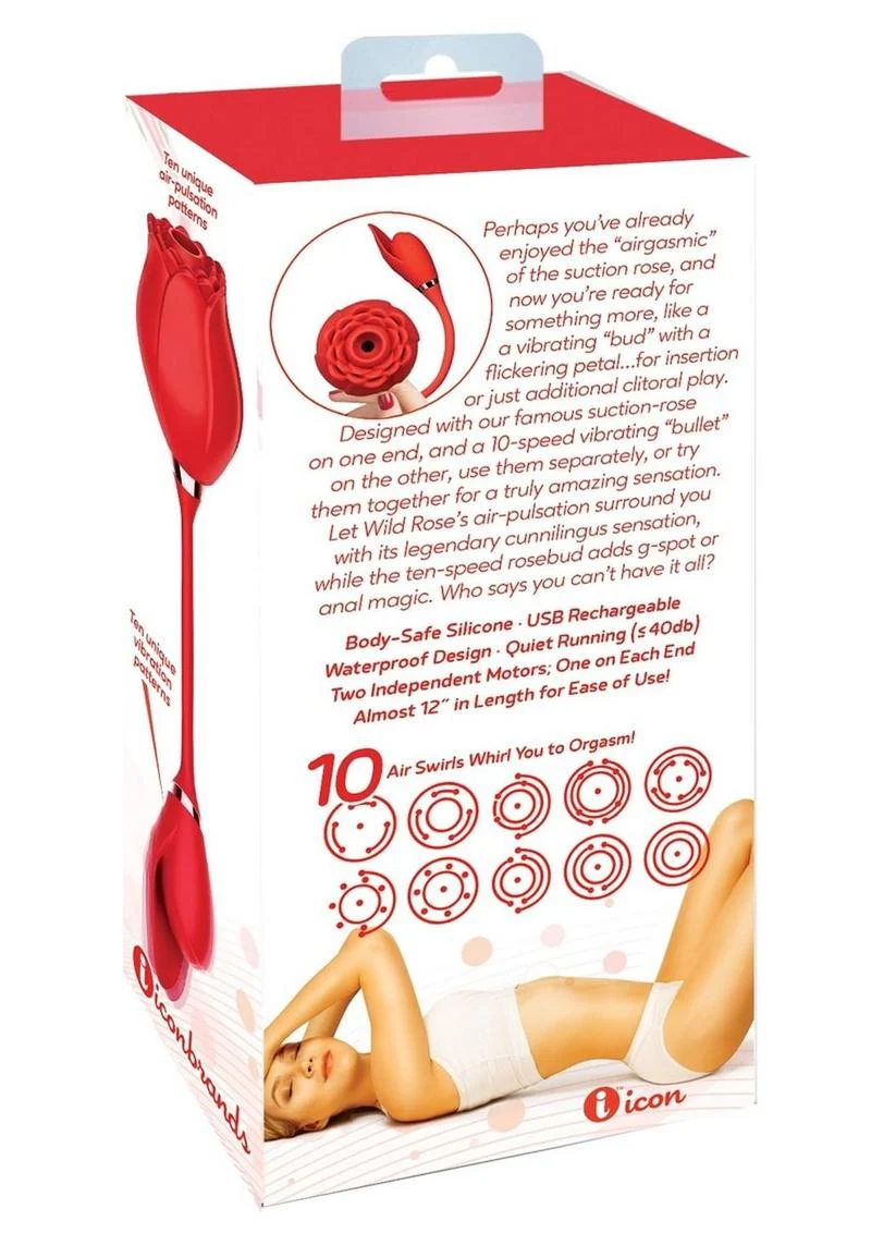 Wild Rose and Bullet Rechargeable Silicone Clitoral Stimulator with Suction - Image 3