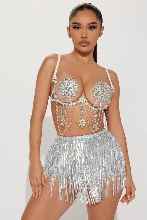 Winterfell Clear Iridescent Crystal Carnival Bra - Image 4