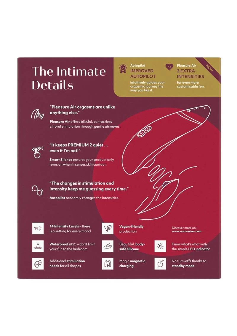Womanizer Premium 2 Rechargeable Silicone Clitoral Stimulator - Image 12