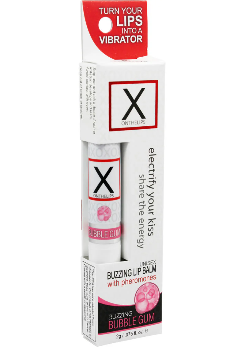 X On The Lips Buzzing Lip Balm with Pheromones Bubble Gum Flavor - Image 2