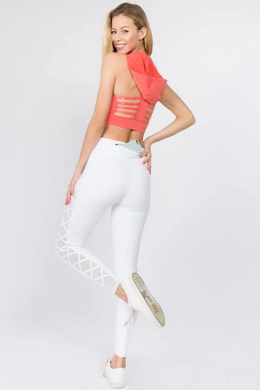Yelete - Active Lace-Up Mesh Side Workout Legging - Image 6
