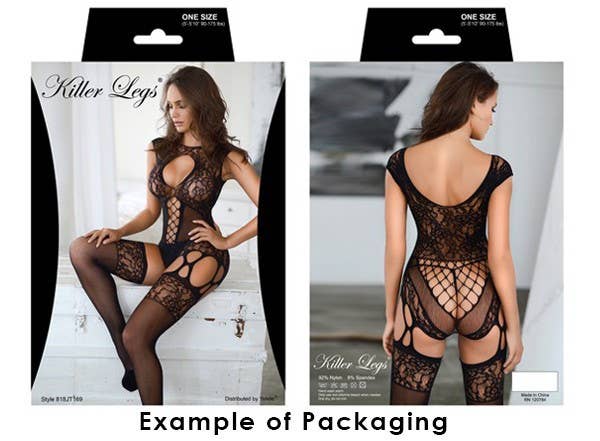 Yelete - Wrap Around Rhinestone Bodystocking W/ Thong - Image 16