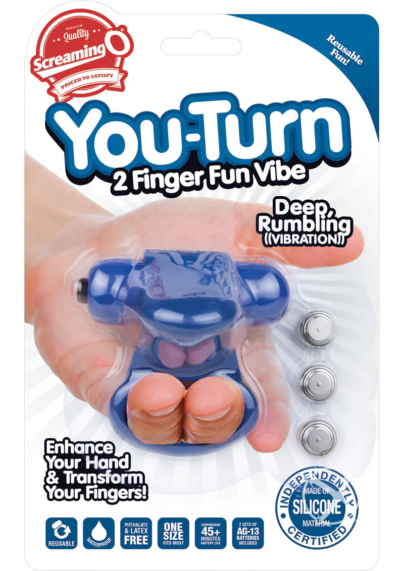 You Turn 2 Finger Vibrator Silicone Ring Waterproof - Image 2