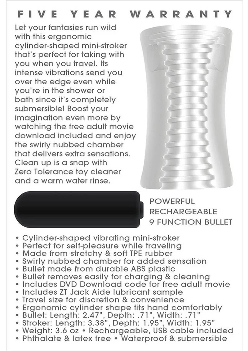 Zero Tolerance Pop Compact Textured Stroker with Rechargeable Bullet and DVD Download - Image 4