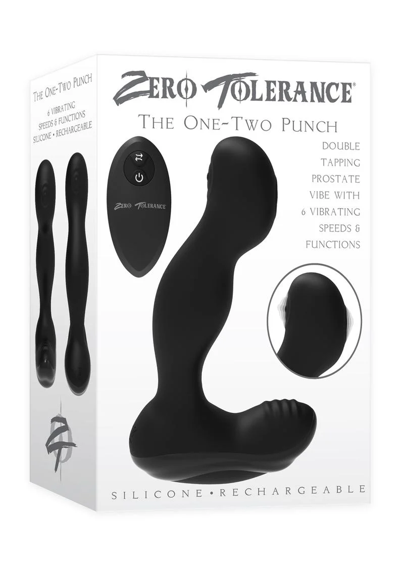 Zero Tolerance The One-Two Punch Silicone Rechargeable Prostate Massager with Remote Control - Image 2