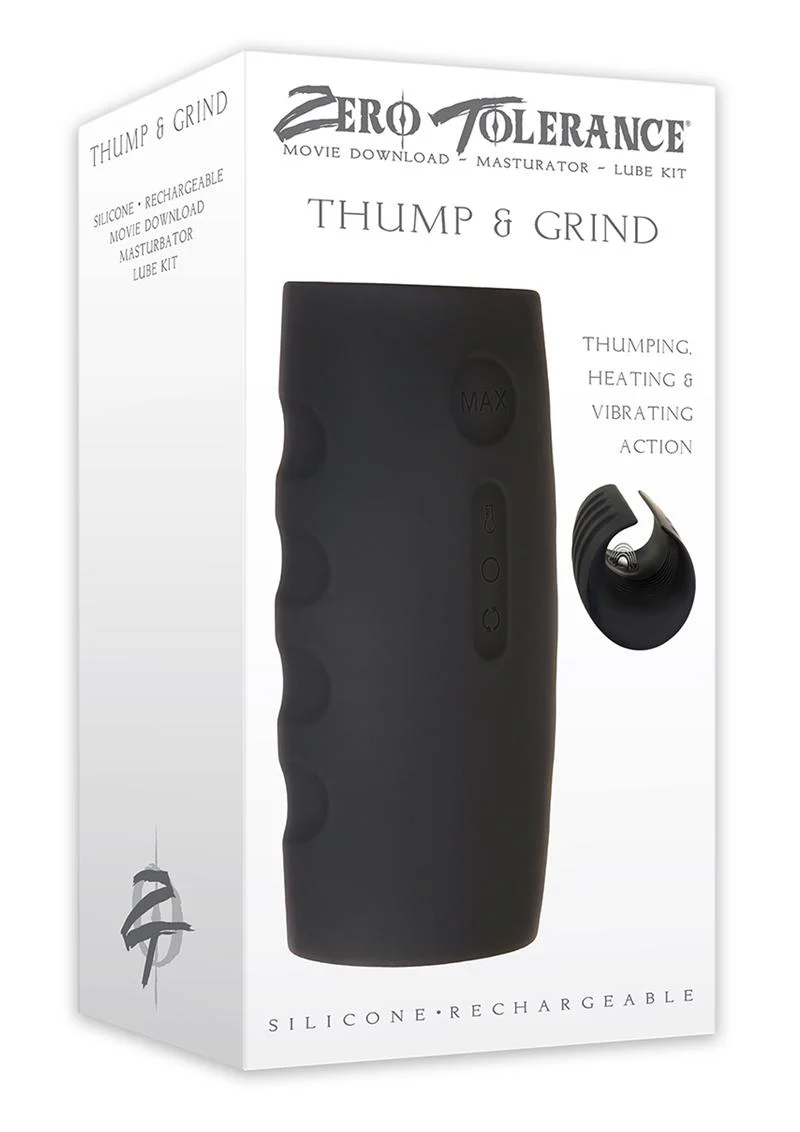 Zero Tolerance Thump and Grind Rechargeable Silicone Heating and Vibrating Stroker with DVD Download - Image 2
