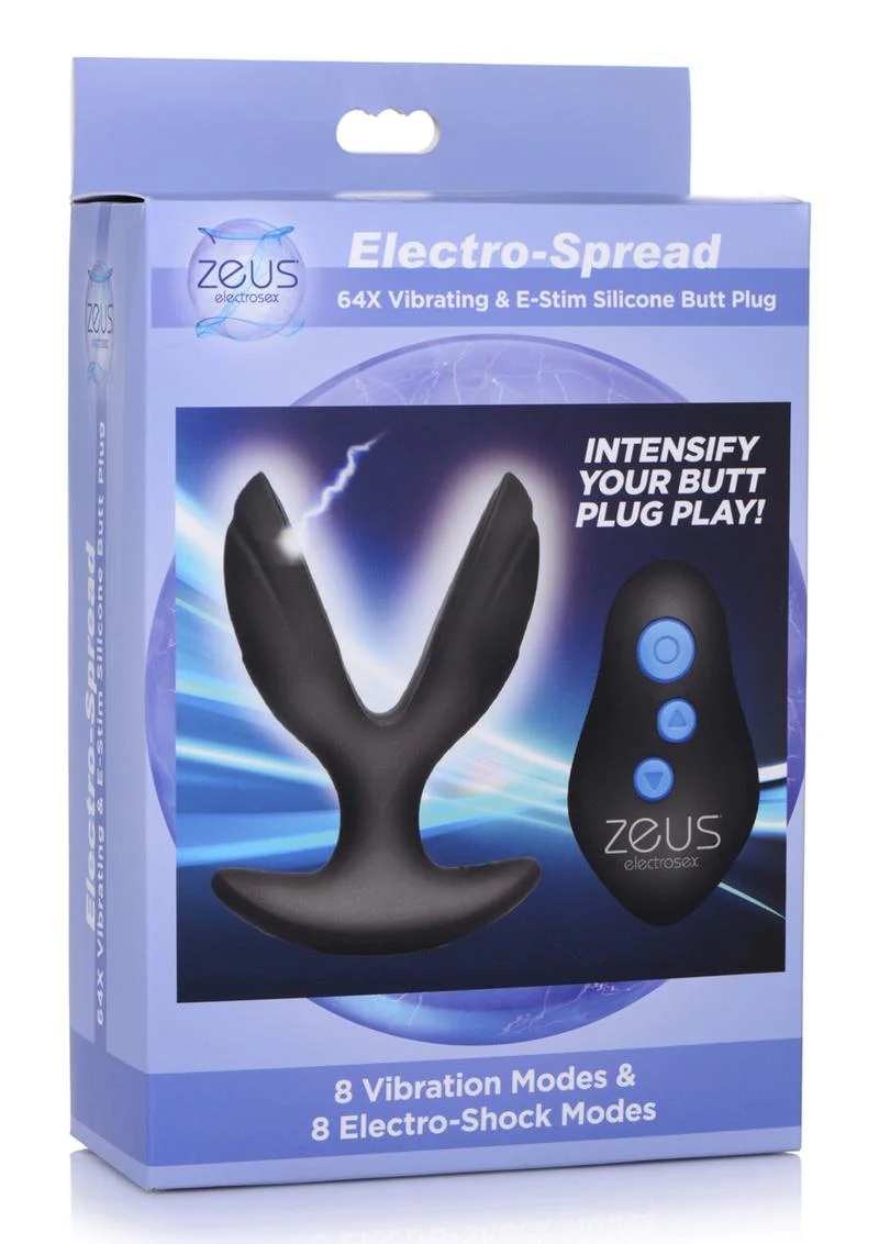 Zeus Electro-Spread 64x Vibrating and E-Stim Silicone Rechargeable Butt Plug with Remote Control - Image 2