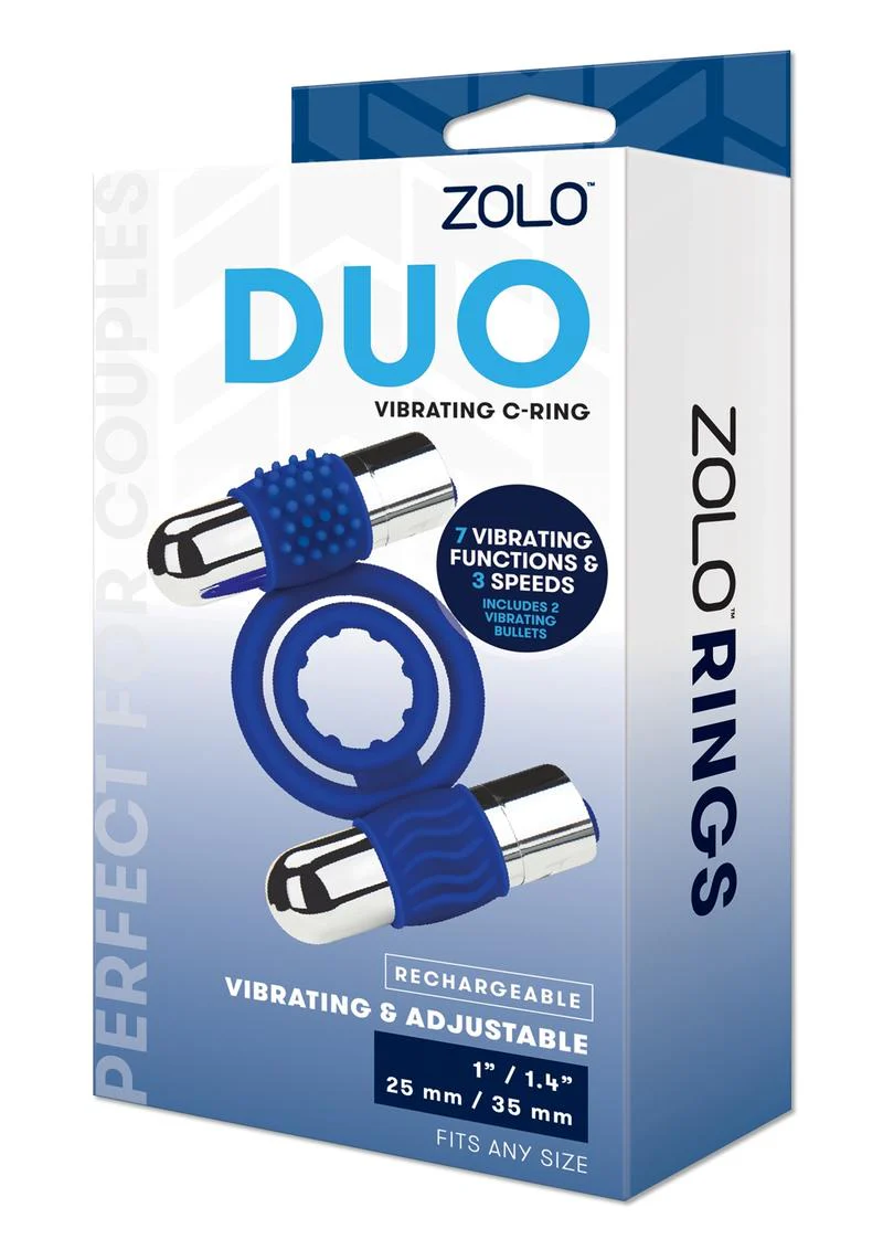 ZOLO Rechargebale Duo Vibrating C-Ring - Image 2
